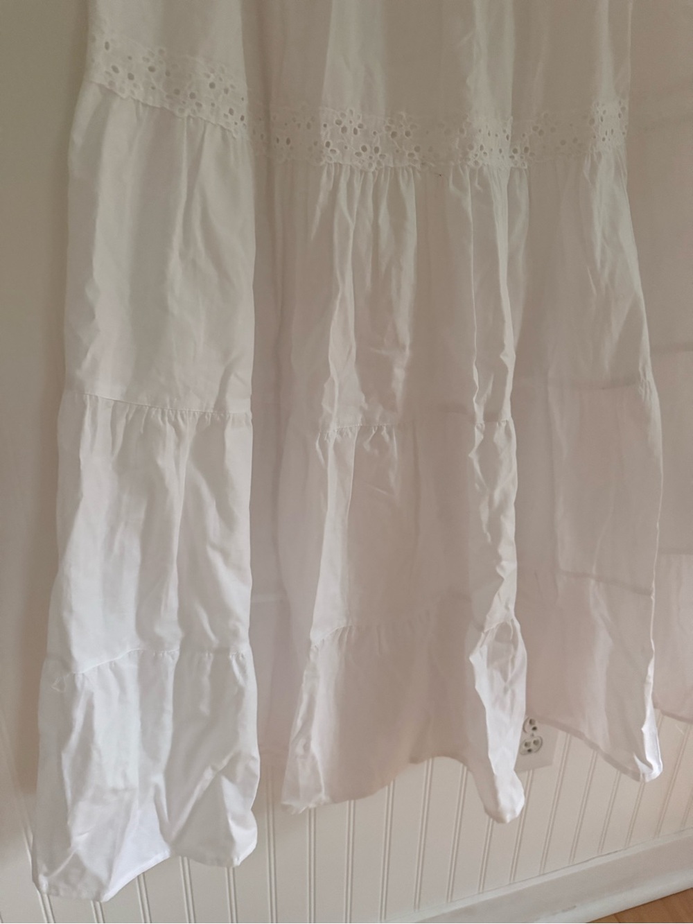 NWT White Tiered Maxi Skirt size M - Picture 6 of 7